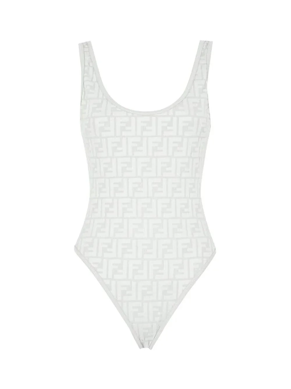 Fendi FF Lycra One-Piece Swimsuit 'Milk White' SIZE 42